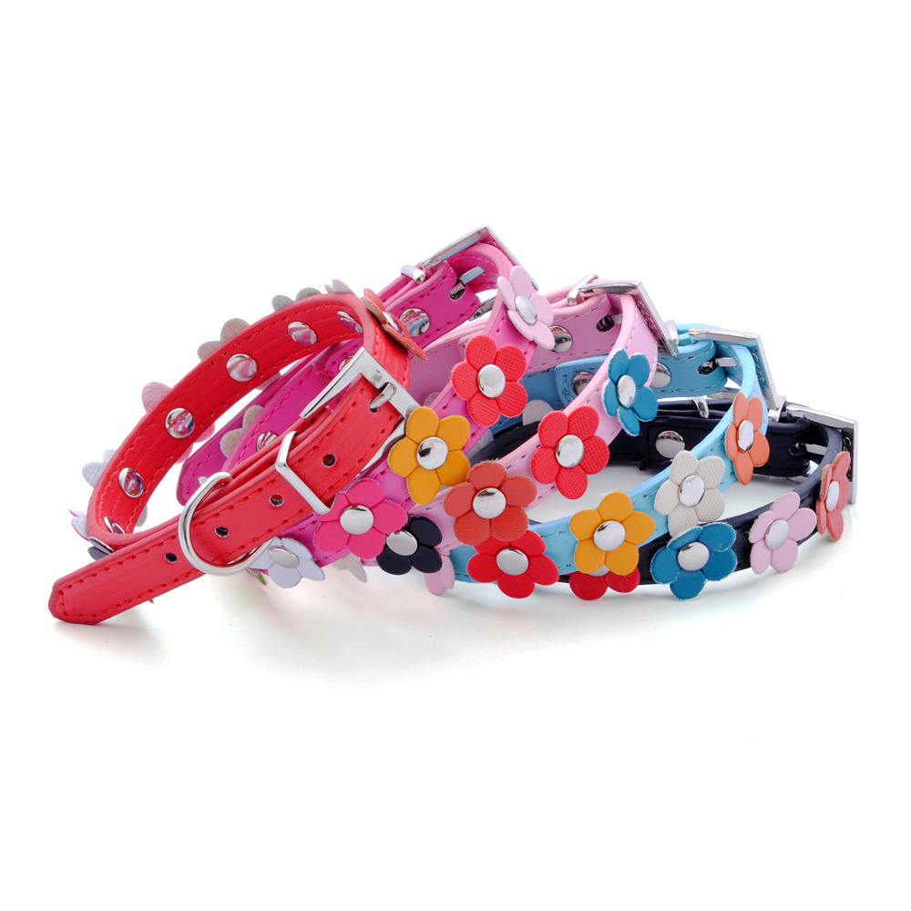 Berry Hot Sale Single Row Small Flower Pet Collar Colorful Flowers Dog Collar SUNFLOWERPUDog leash