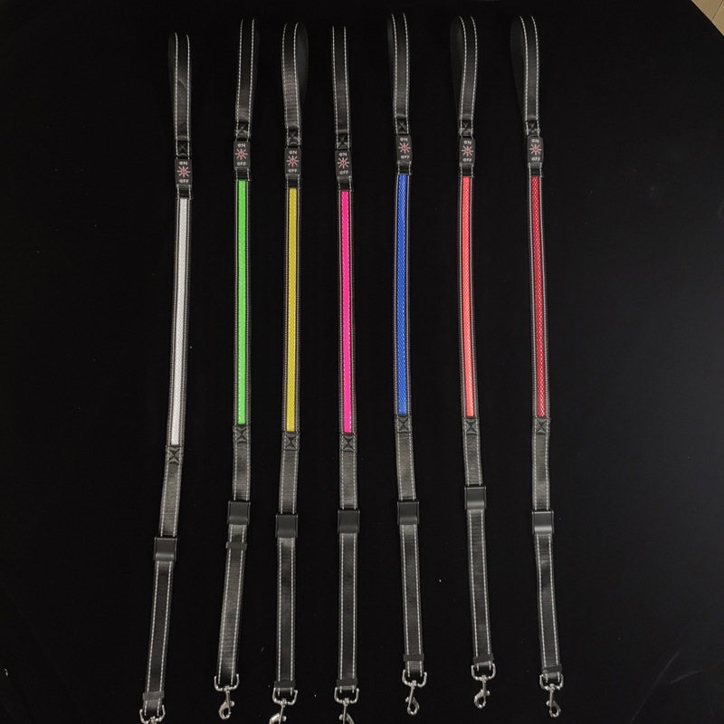 Led Pet Luminous Collar Dog Cat Retractable Leash Set New USB Rechargeable Nylon Factory Wholesale