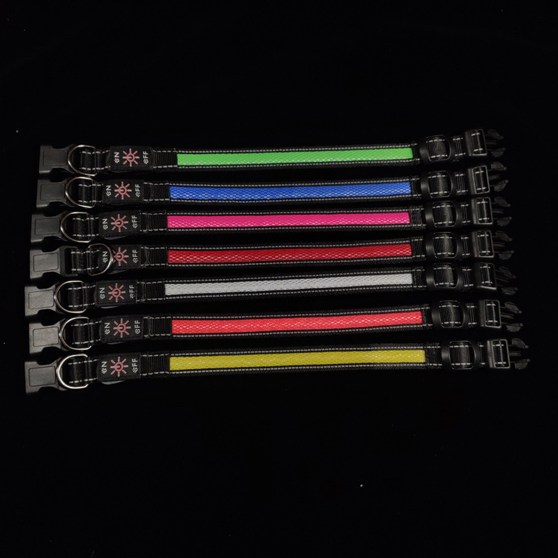 Led Pet Luminous Collar Dog Cat Retractable Leash Set New USB Rechargeable Nylon Factory Wholesale