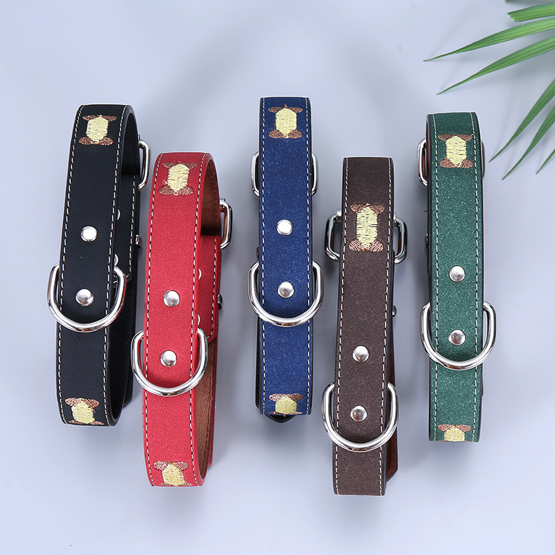 Pet Embroidery Collar Full Size Adjustable Dog Collar Bite-Proof Protector Traction Collar Dog Leash Dog Traction Rope Wholesale