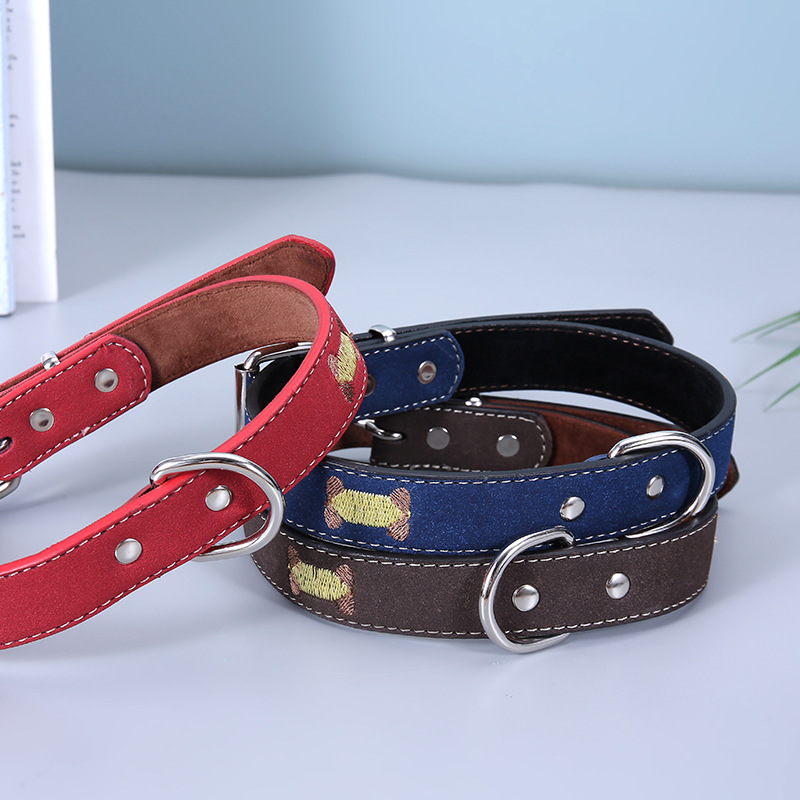 Pet Embroidery Collar Full Size Adjustable Dog Collar Bite-Proof Protector Traction Collar Dog Leash Dog Traction Rope Wholesale