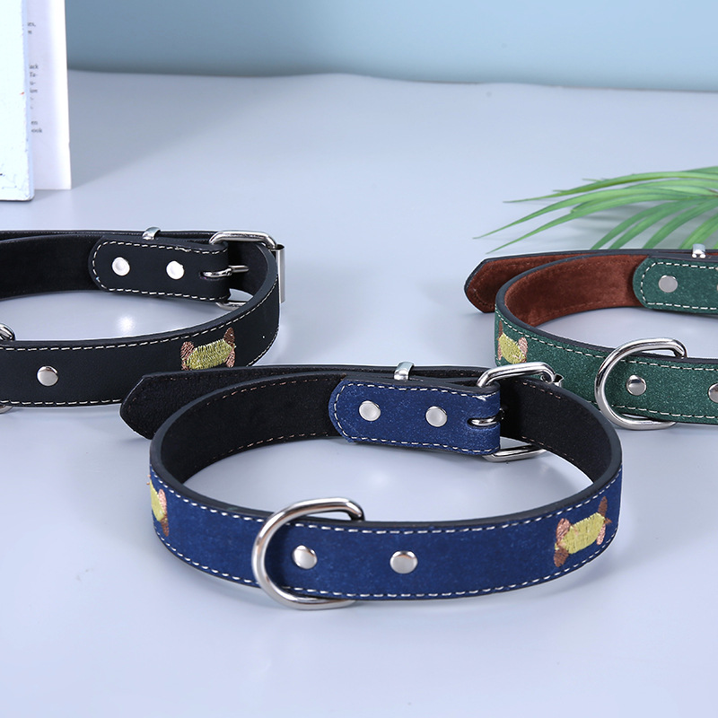 Pet Embroidery Collar Full Size Adjustable Dog Collar Bite-Proof Protector Traction Collar Dog Leash Dog Traction Rope Wholesale