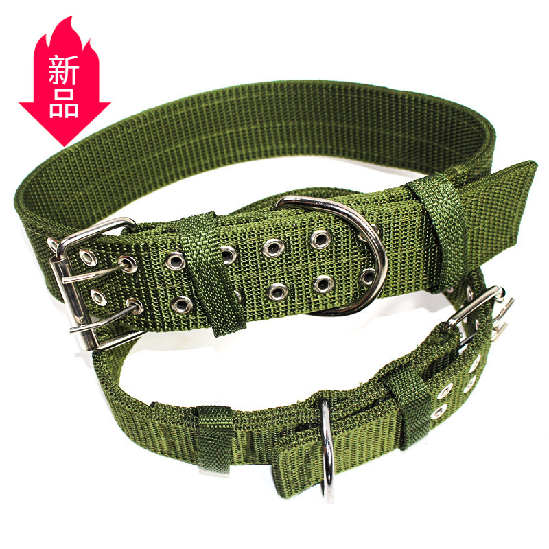 Pet Supplies Army Green Dog Collar Collar Medium Large Dog Explosion-Proof Haulage Rope Package Dog Leash Customized