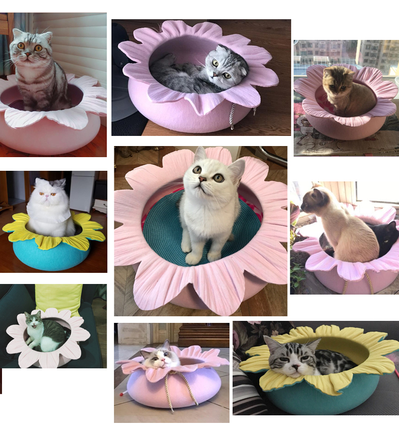 Cat Nest Four Seasons Universal Winter Warm Cat Bed Cat House Felt Cute Princess Bed Pet Bed Internet Celebrity Cat Kennel
