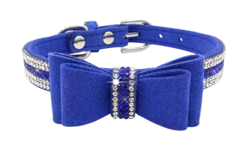 Bow Rhinestone Collar Pet Dog Collar Large, Medium and Small Dog Leash Berry Pet Supplies Amazon Hot