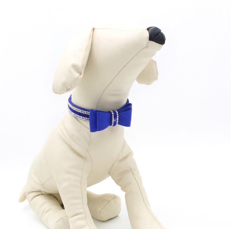 Bow Rhinestone Collar Pet Dog Collar Large, Medium and Small Dog Leash Berry Pet Supplies Amazon Hot