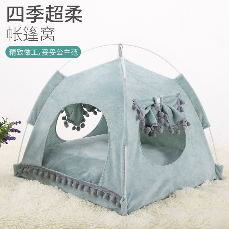 Summer Cat Litter Small Dog Winter Cat Tent Net Red  Kennel Washable Foldable Pet Bed