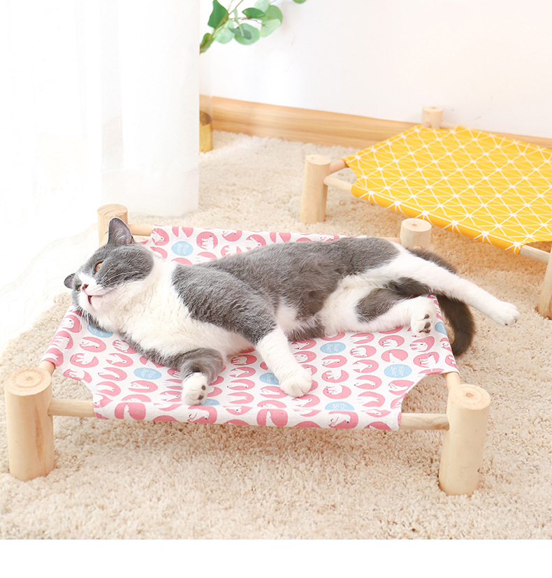 Pet Camp Bed Kennel Summer Small Dog Wooden Four Seasons Available Cat Pad Yi Removable Washable Cat Nest Cat Supplies