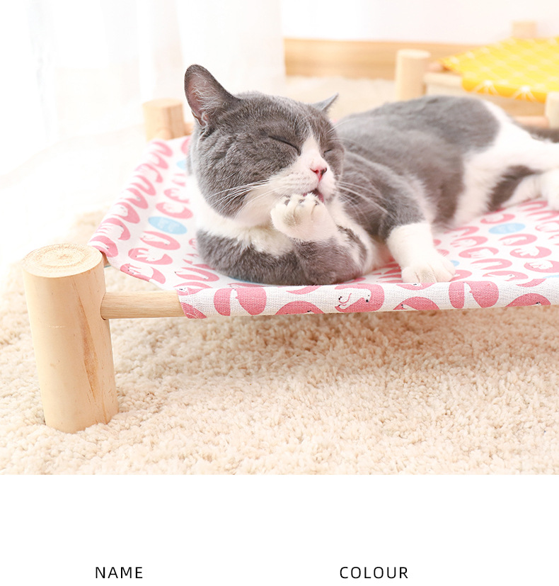 Pet Camp Bed Kennel Summer Small Dog Wooden Four Seasons Available Cat Pad Yi Removable Washable Cat Nest Cat Supplies