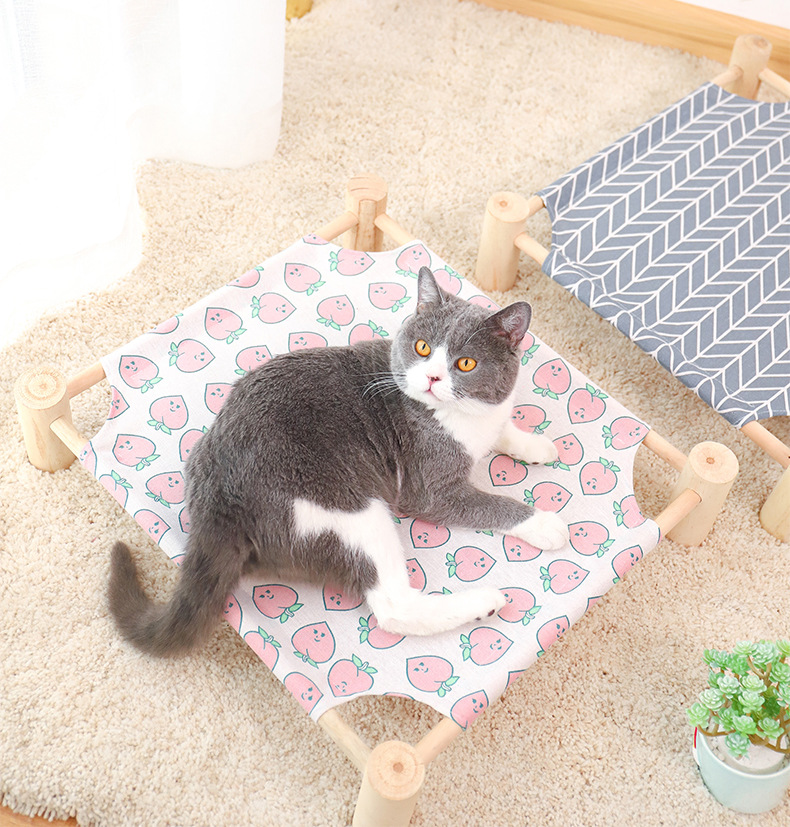 Pet Camp Bed Kennel Summer Small Dog Wooden Four Seasons Available Cat Pad Yi Removable Washable Cat Nest Cat Supplies