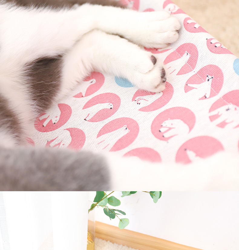 Pet Camp Bed Kennel Summer Small Dog Wooden Four Seasons Available Cat Pad Yi Removable Washable Cat Nest Cat Supplies