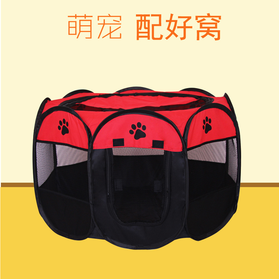 Folding Octagonal Pet Fence Oxford Cloth Waterproof ScratchResistant Cat Kennel Pet Supplies Delivery Room Tent