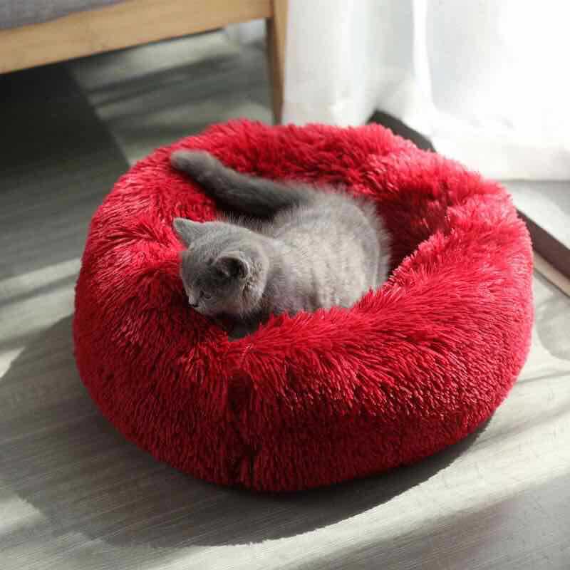 Pet Supplies Kennel Korea round Long Velvet Pet Cushion Mat  Online Red Export Hot Cat Litter