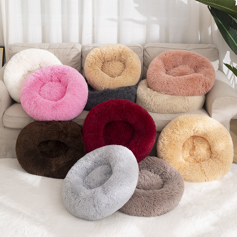 Factory Direct Sales Cathouse Doghouse Plush round Dog Bed Warm Mat Pet Kennel Dog Mat Cat Supplies
