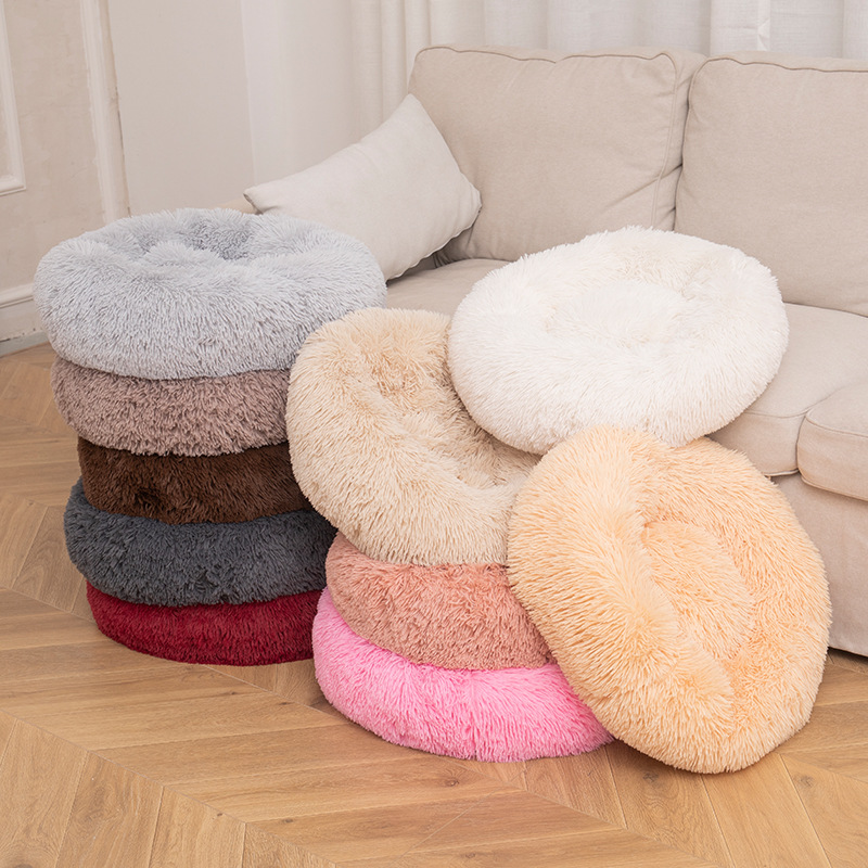 Factory Direct Sales Cathouse Doghouse Plush round Dog Bed Warm Mat Pet Kennel Dog Mat Cat Supplies