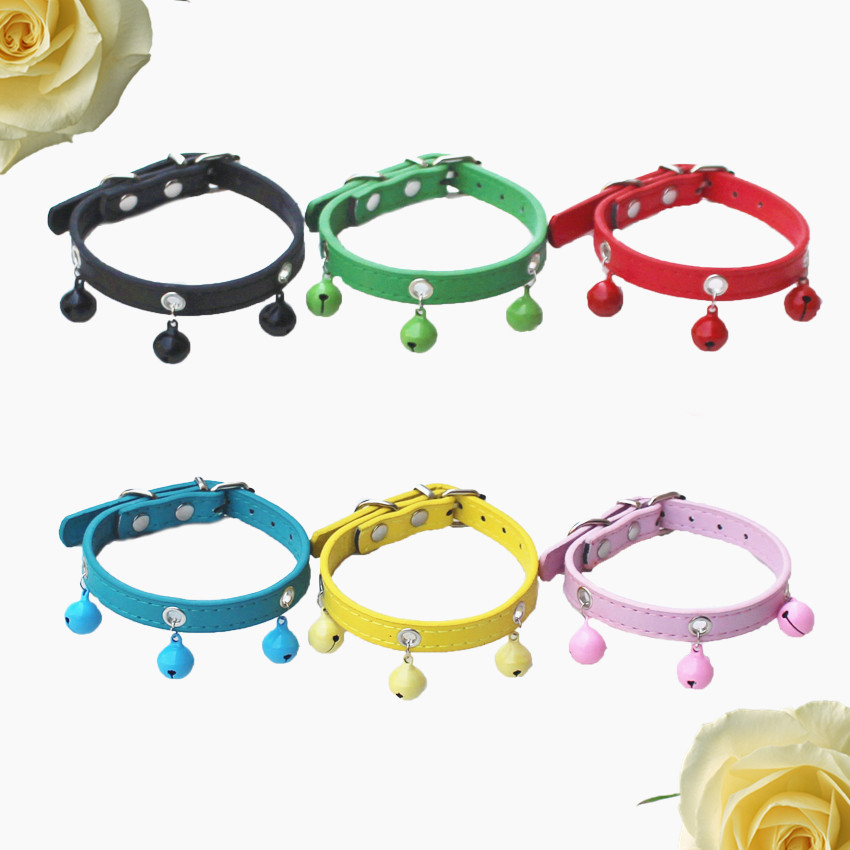 Pet Bell Collar PU Leather Paint Bell Fashion Candy Color Bite-Proof Protector Dogs and Cats Hand Holding Rope Pet Bell Collar PU Leather Paint Bell Fashion Candy Color Bite-Proof Protector Dogs and Cats Hand Holding Rope