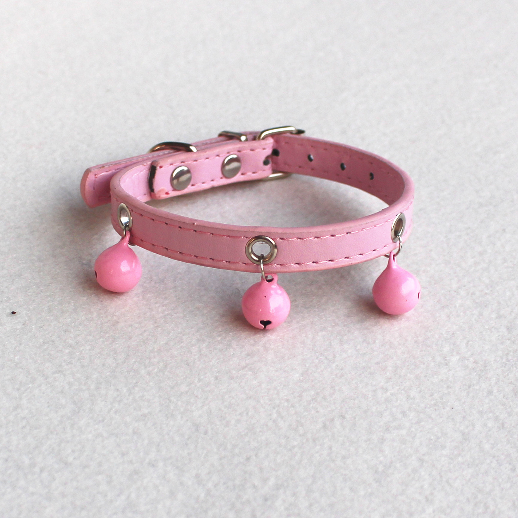 Pet Bell Collar PU Leather Paint Bell Fashion Candy Color Bite-Proof Protector Dogs and Cats Hand Holding Rope Pet Bell Collar PU Leather Paint Bell Fashion Candy Color Bite-Proof Protector Dogs and Cats Hand Holding Rope