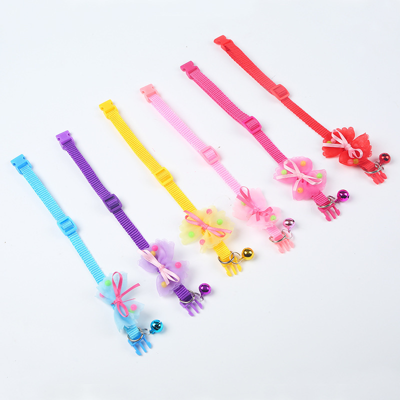 Bow Collar Cross-Border Pet Bell Kitty Puppy Dog Collar Cat Collar Pet Decorations Wholesale