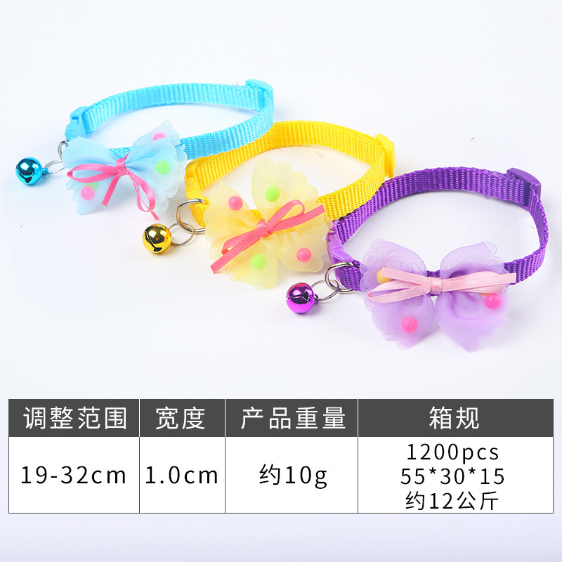 Bow Collar Cross-Border Pet Bell Kitty Puppy Dog Collar Cat Collar Pet Decorations Wholesale Bow Collar Cross-Border Pet Bell Kitty Puppy Dog Collar Cat Collar Pet Decorations Wholesale