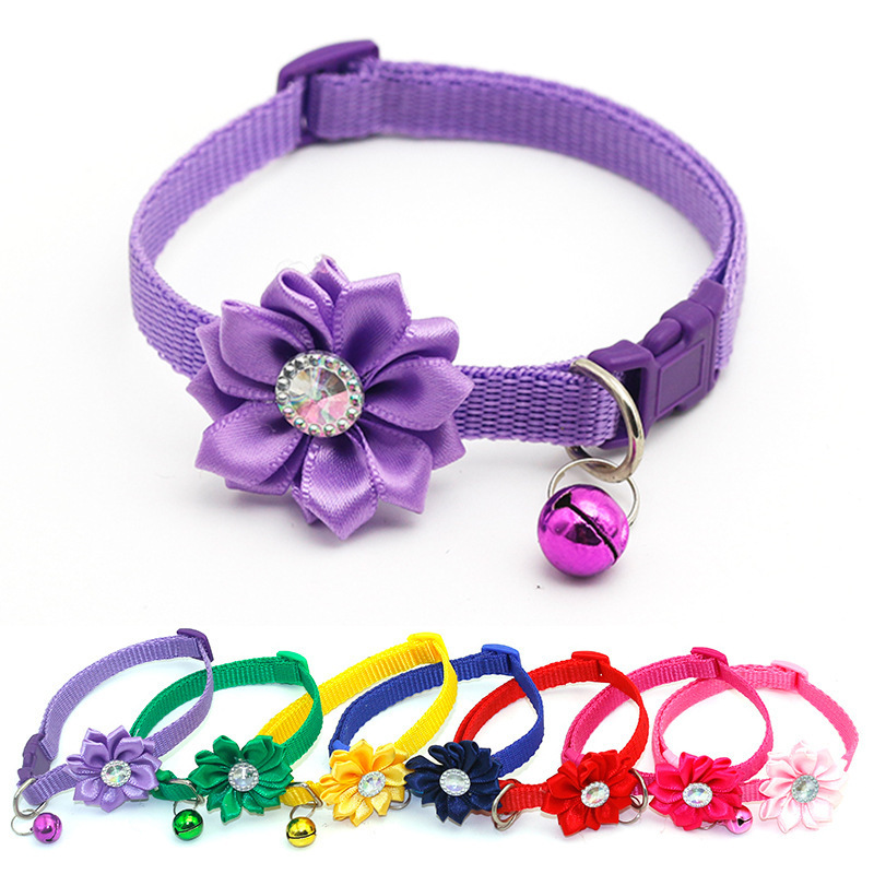 1.0 Pet Bell Flower Collar Dog Collar Cat Collar Factory-Operated Wholesale 1.0 Pet Bell Flower Collar Dog Collar Cat Collar Factory-Operated Wholesale