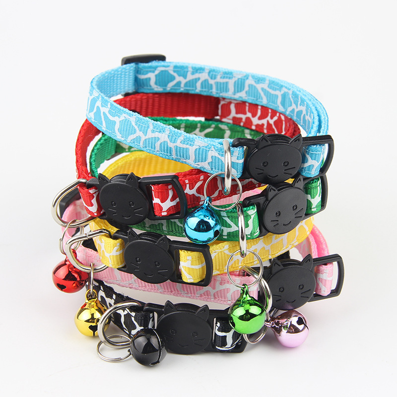 New Pet Bell Collar Cat Head Buckle 1.0 Patch Bell Collar Pet Dog Cat Collar in Stock