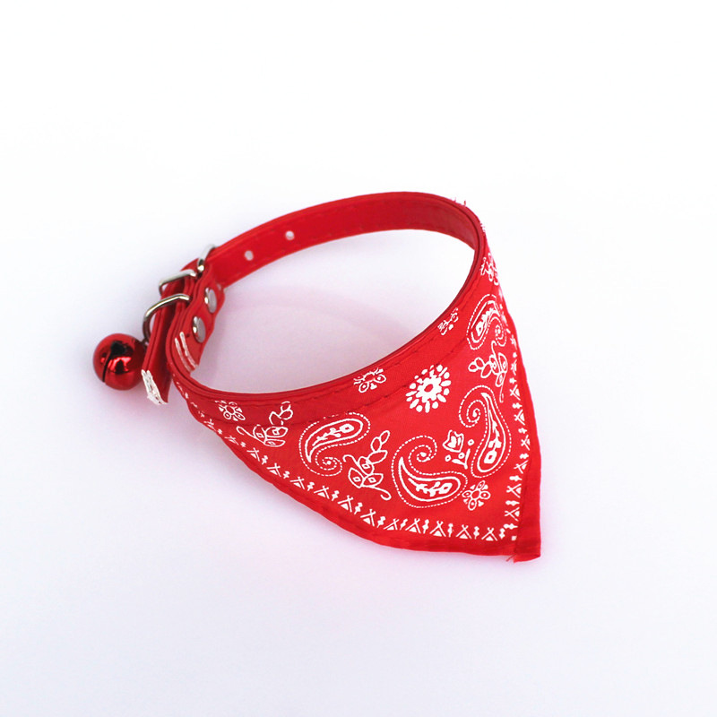 Pet Bell Triangular Binder Cat Pu Collar Dog Saliva Towel Scarf for Small Dogs Pet Decorations