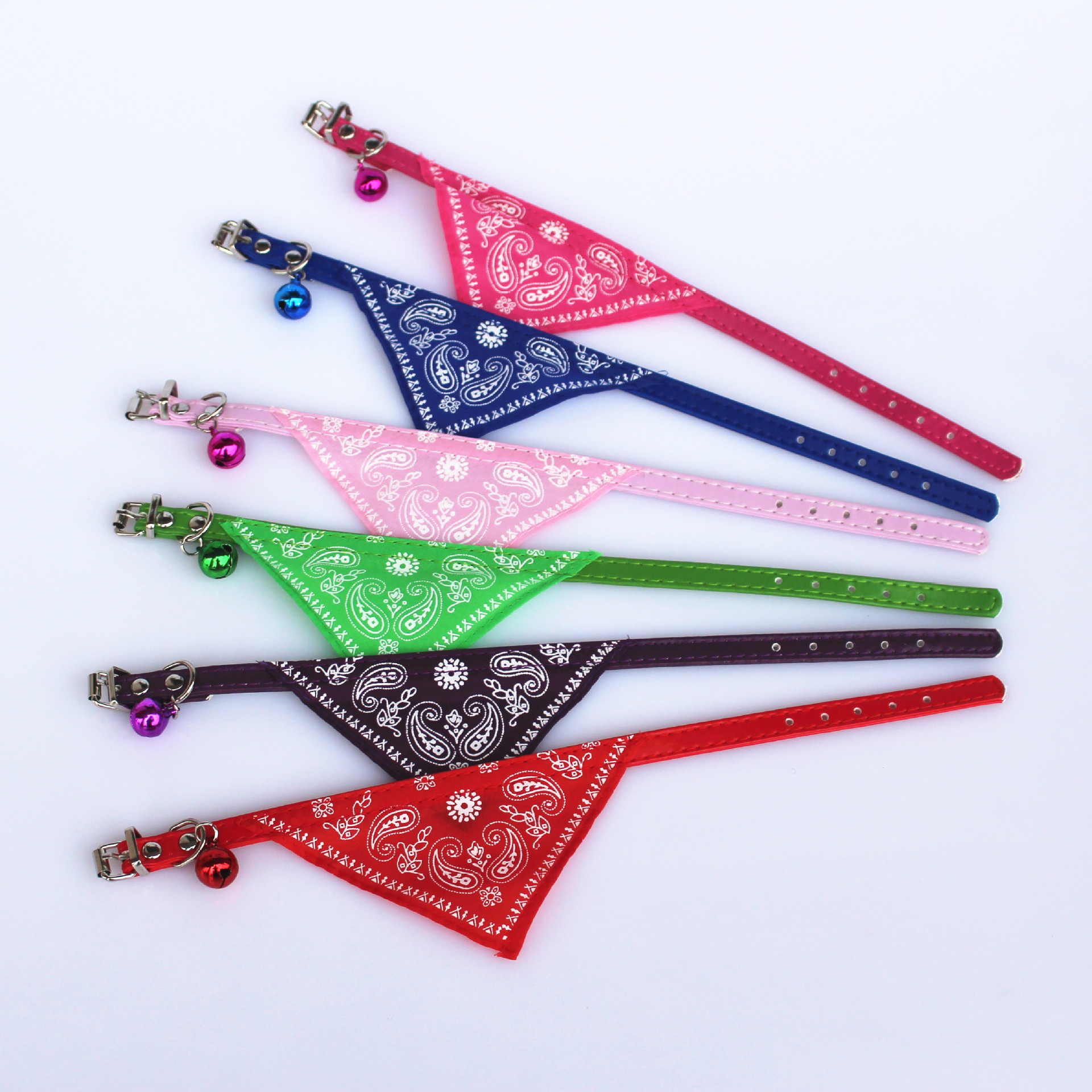 Pet Bell Triangular Binder Cat Pu Collar Dog Saliva Towel Scarf for Small Dogs Pet Decorations