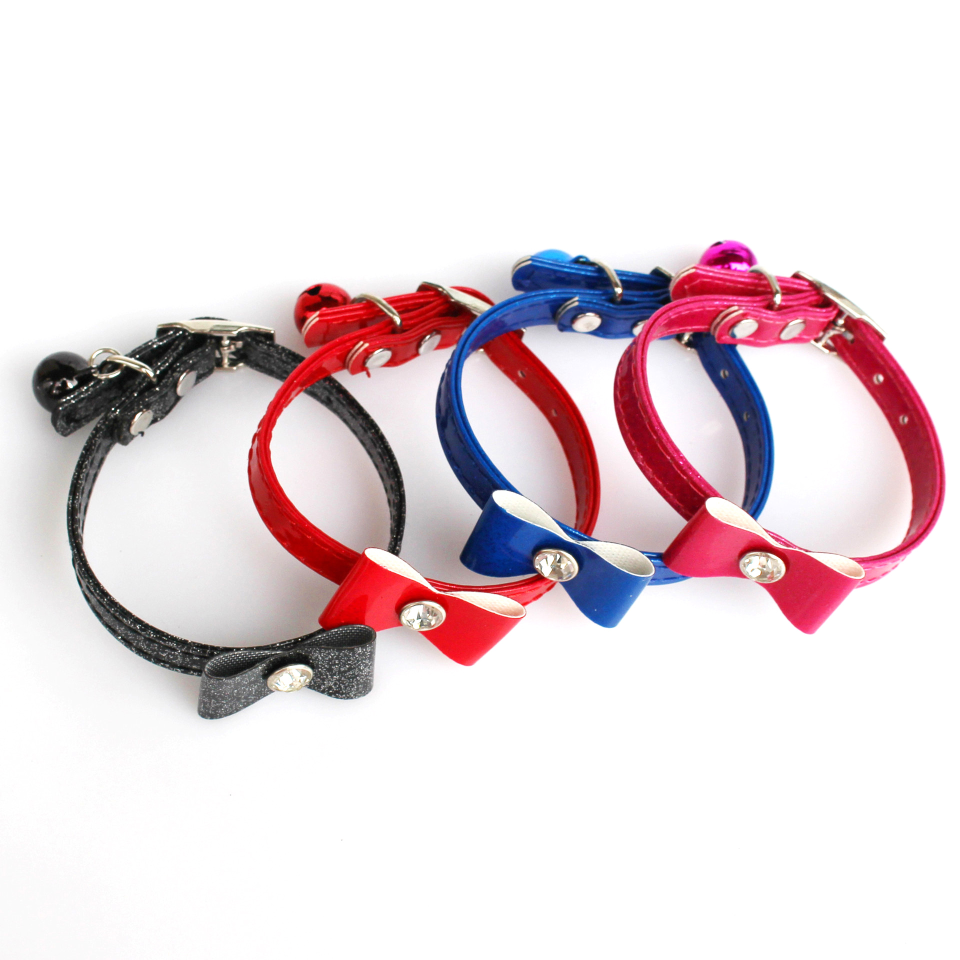 Pet Bell Collar Bow Cat Bell Collar Pu Collar Pet Decorations Pet Supplies