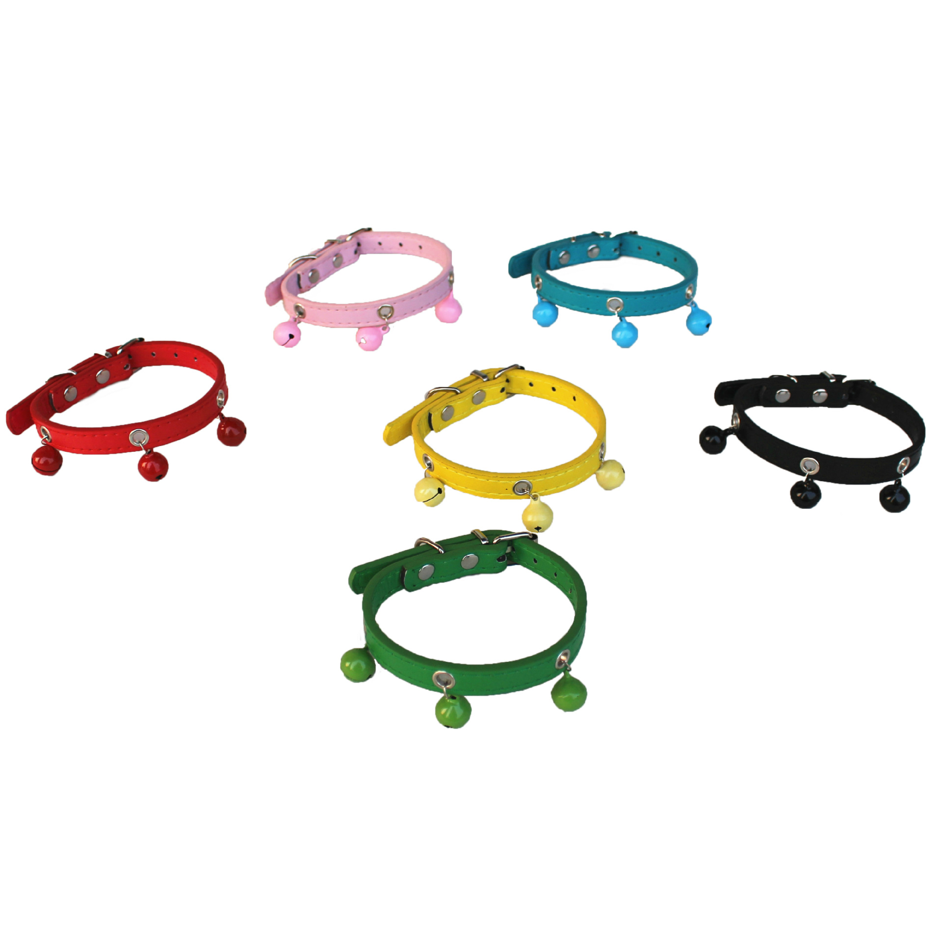 Pet Bell Collar Candy Color High Quality Leather Chyer Dogs and Cats Hand Holding Rope Bite-Proof Protector Factory Direct Sales