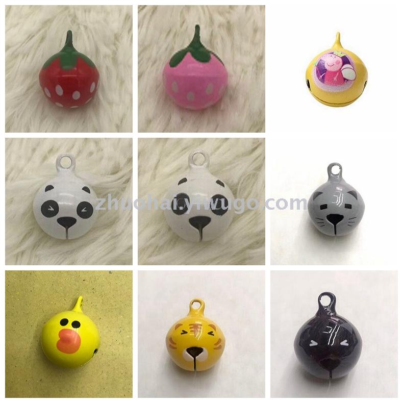 Pet bell with Cute spray-painted animal and lucky cat cartoon doll copper bell 