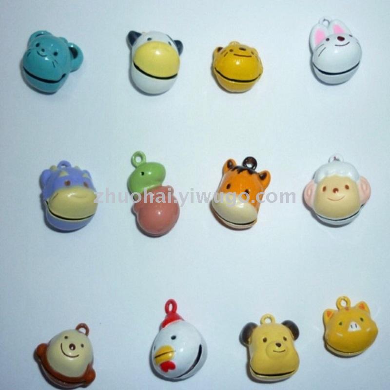 Pet bell with Cute spray-painted animal and lucky cat cartoon doll copper bell 