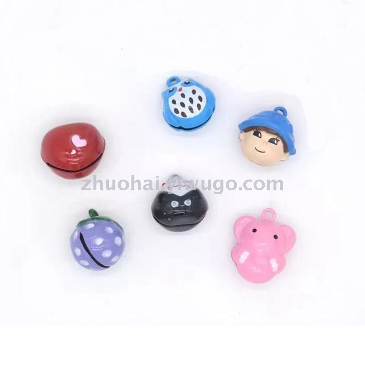 Pet bell with Cute spray-painted animal and lucky cat cartoon doll copper bell 