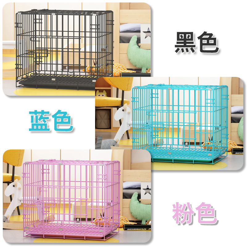 Dog Cage Cat Cage Dog Crate Large Small and Medium-Sized Dogs Bold Iron Cage Folding Cage Dog House Cat Villa Pet Bed
