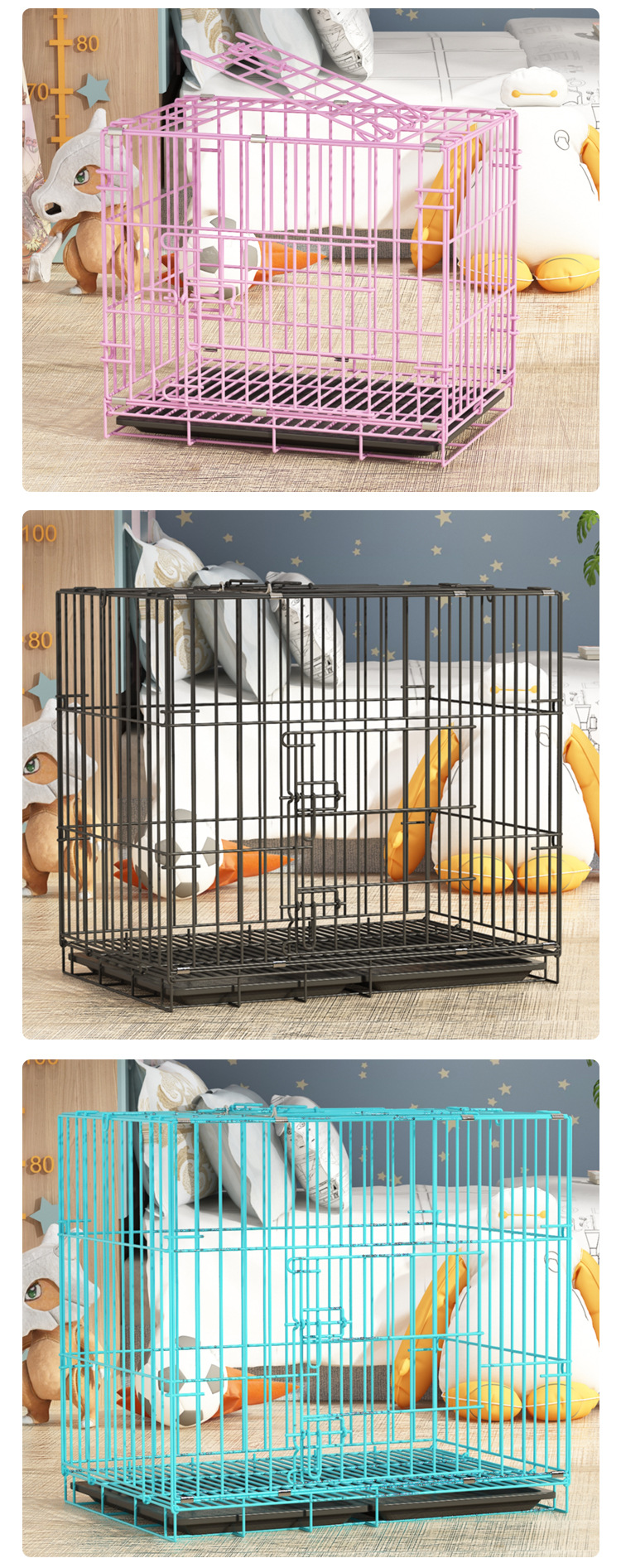 Dog Cage Cat Cage Dog Crate Large Small and Medium-Sized Dogs Bold Iron Cage Folding Cage Dog House Cat Villa Pet Bed Dog Cage Cat Cage Dog Crate Large Small and Medium-Sized Dogs Bold Iron Cage Folding Cage Dog House Cat Villa Pet Bed