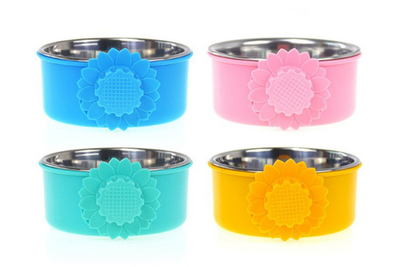 Stainless Steel Dog Bowl Thickened Cage-Type Fixed Dog Food Bowl Foreign Trade Exclusive Supply