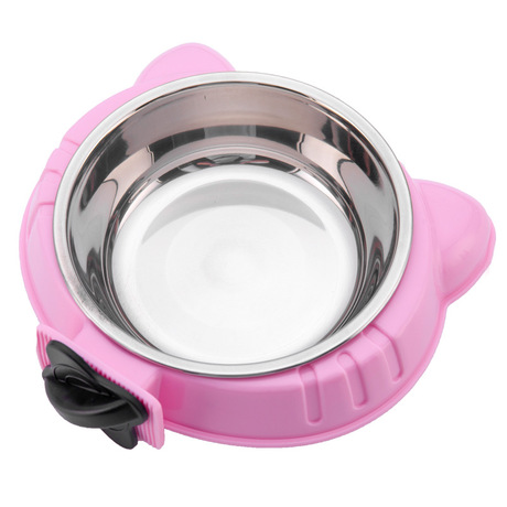 Pet supplies new cartoon cat head hanging cage bowl Pet bowl dog basin hanging dog bowl cat bowl