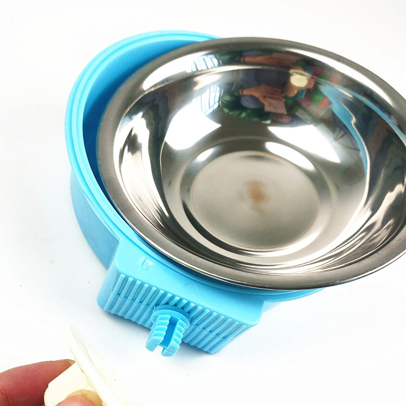 Dog Cage Fixed Hanging Pet Bowl Dog/Cat Bowl Removable Anti-Tumble Stainless Steel Dog Bowl Cat Basin E-Commerce Hot Sale