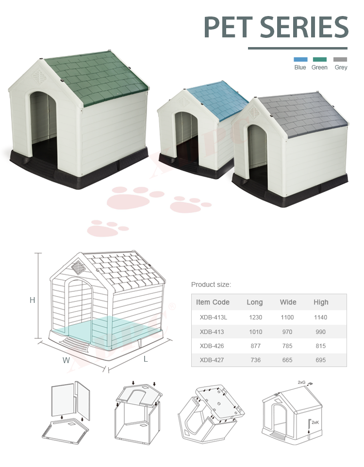 XDPC manufacturer outdoor plastic kennel pet cage dog house XDPC manufacturer outdoor plastic kennel pet cage dog house