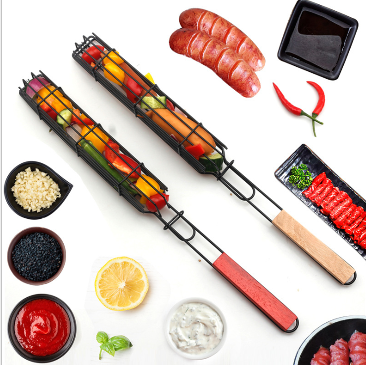 Net Hot Dog Barbecue Cage Sausage Toast Clamp