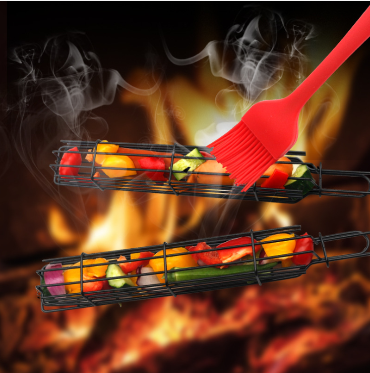 Net Hot Dog Barbecue Cage Sausage Toast Clamp