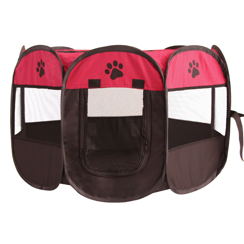 Manufacturers Supply Pet Tent Octagonal Pet Fence Oxford Cloth Outdoor Pet Cat Litter Foldable Dog Cage Tent