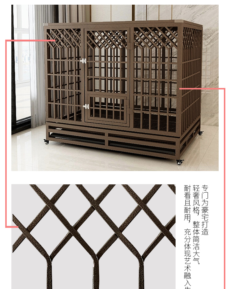 Explosion-Proof Dog Crate Medium Large Dog Galvanized Square Tube Dog Cage with Toilet Indoor Golden Retriever Kennel Iron Cage Pet Supplies Explosion-Proof Dog Crate Medium Large Dog Galvanized Square Tube Dog Cage with Toilet Indoor Golden Retriever Kennel Iron Cage Pet Supplies