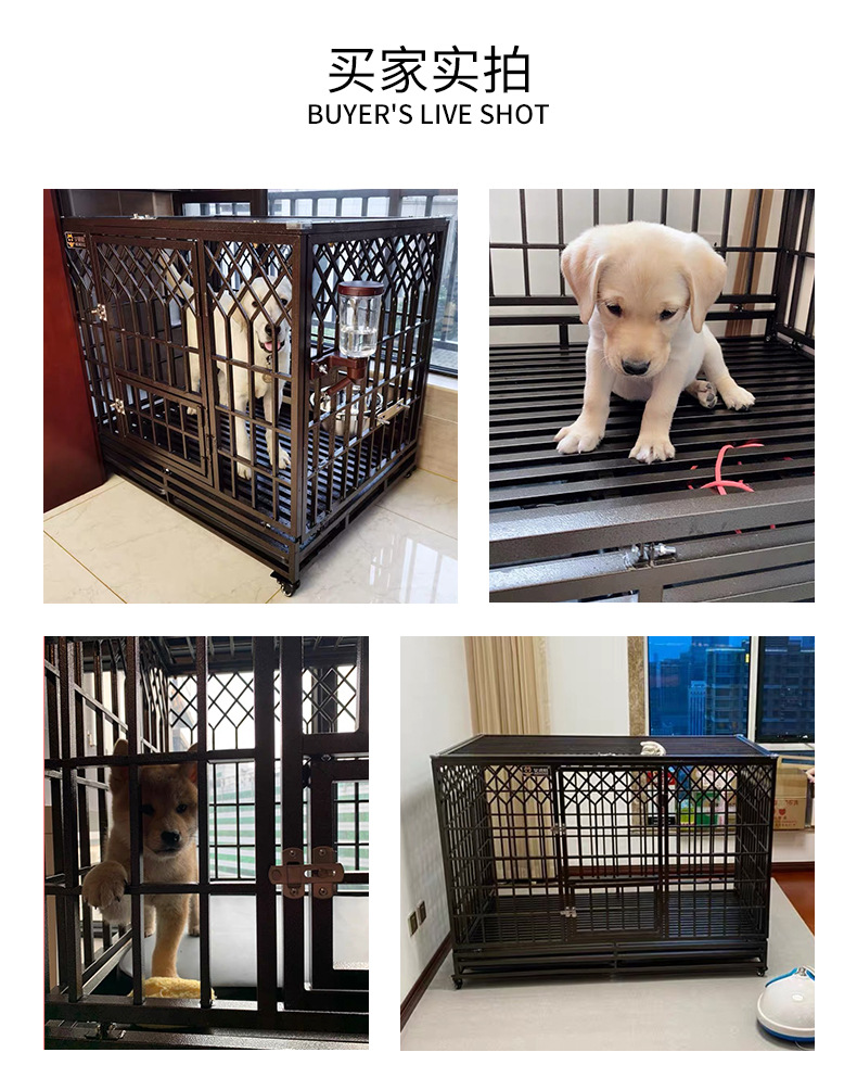 Explosion-Proof Dog Crate Medium Large Dog Galvanized Square Tube Dog Cage with Toilet Indoor Golden Retriever Kennel Iron Cage Pet Supplies Explosion-Proof Dog Crate Medium Large Dog Galvanized Square Tube Dog Cage with Toilet Indoor Golden Retriever Kennel Iron Cage Pet Supplies