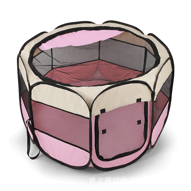 Amazon Hot Sale Pet Bed Octagonal Dog Cage Doghouse Cathouse Cage Foldable Oxford Cloth Fence Pet Supplies