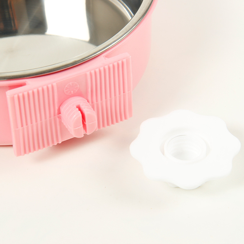 Pet Bowl Pet Hanging Single Bowl Dog Basin Dog Feeder Cat Bowl Stainless Steel Hanging Cage Dog Bowl Thickened Fixed Cat