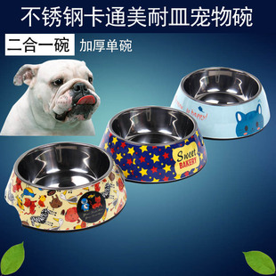 Pet Bowl Pet Hanging Single Bowl Dog Basin Dog Feeder Cat Bowl Stainless Steel Hanging Cage Dog Bowl Thickened Fixed Cat
