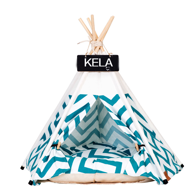 Cora Tent Factory Wholesale Black Green Stripe Pet Bed Winter Dog Bed Supplies Pet Dog Cage Cat Nest Tent
