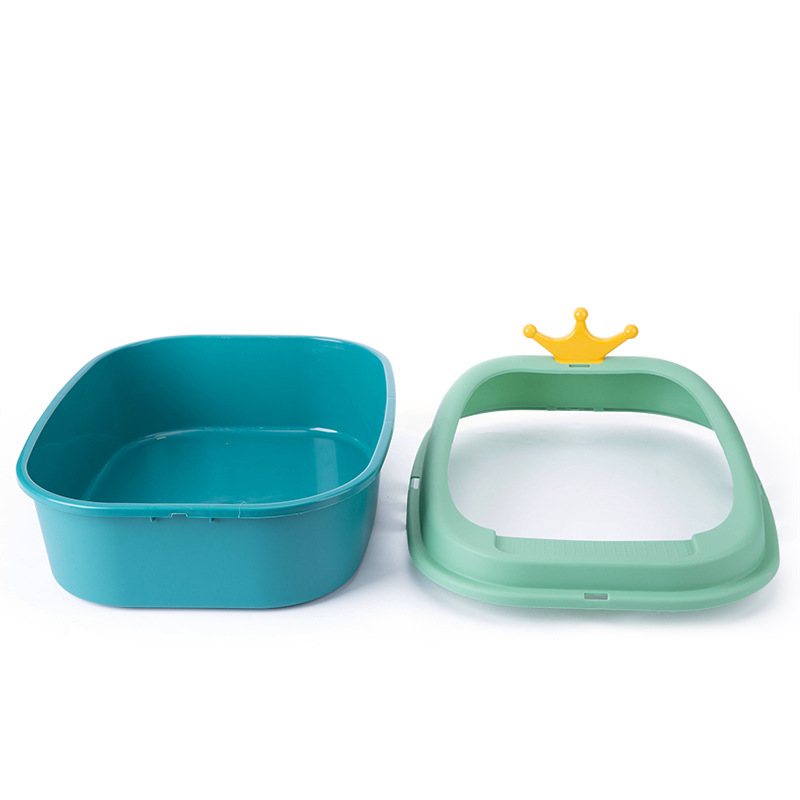 Semi-Closed Litter Box Anti-Splash Cat Toilet Cat Shovel Open Large Crown Semi-Closed Litter Box