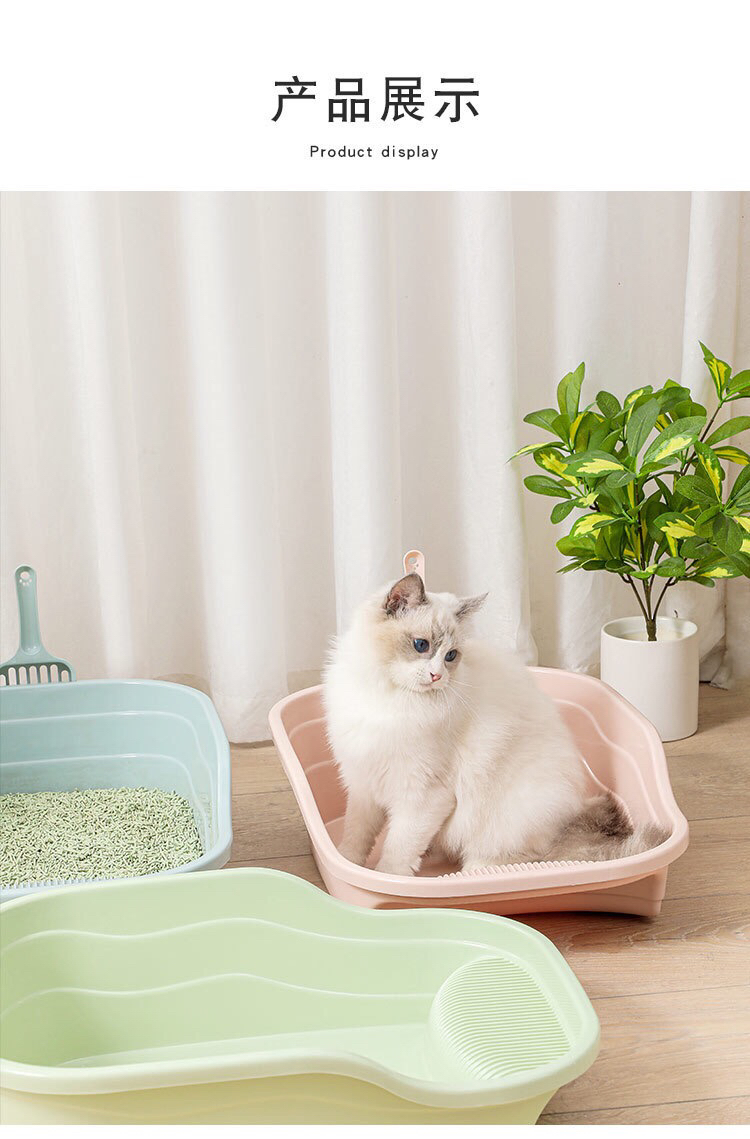 Large Semi-Closed Litter Box Cat Litter Box with Shovel plus-Sized Cat Toilet Heightening Integrated Cat Supplies Pooper Scooper Large Semi-Closed Litter Box Cat Litter Box with Shovel plus-Sized Cat Toilet Heightening Integrated Cat Supplies Pooper Scooper