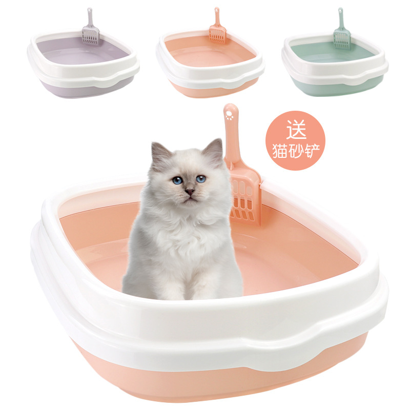 Pet Supplies Amazon Hot Semi-Closed Cat Litter Box Cat Toilet Gift Cat Litter Shovel Cat Litter Box Online Shop Agent
